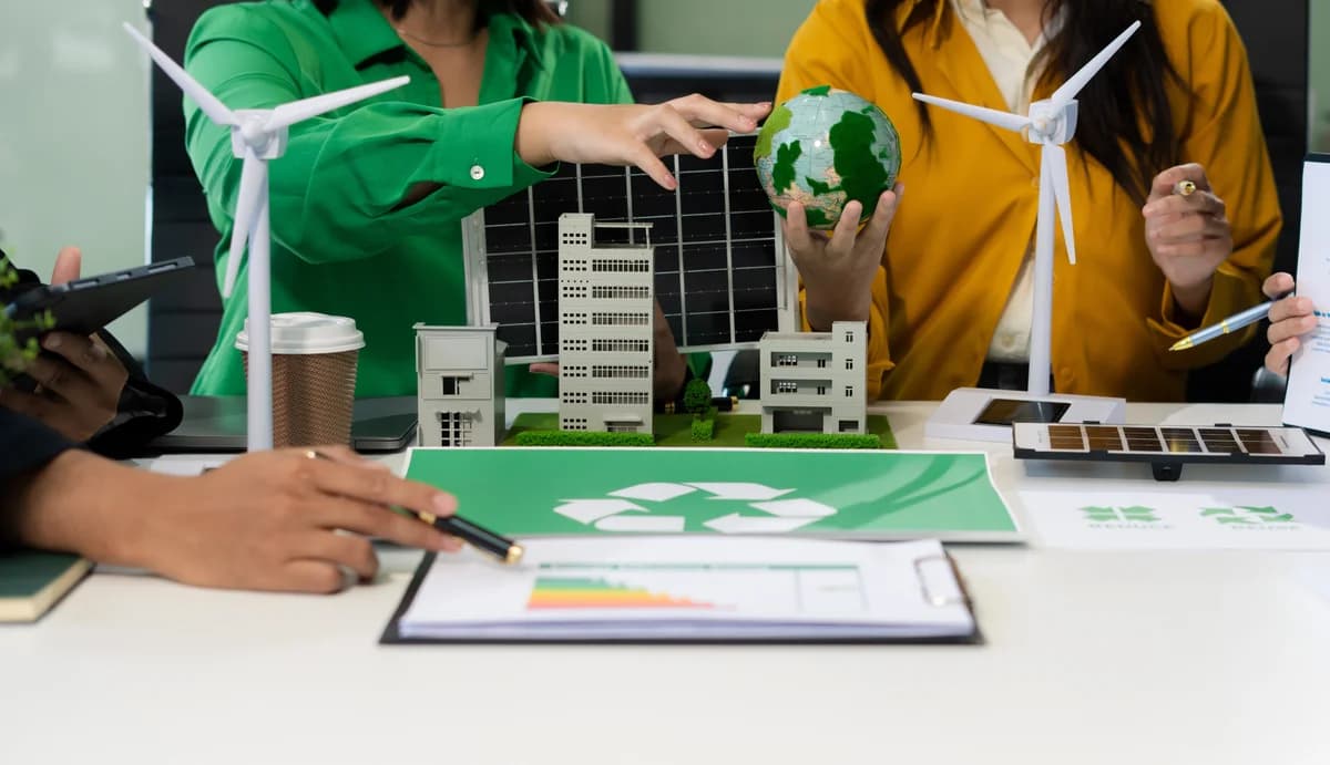people discussing sustainability